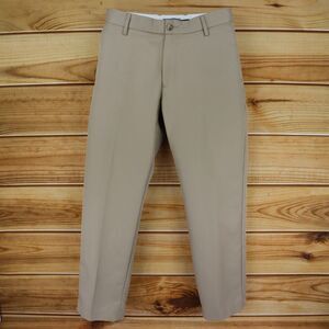 Falls Creek Dress Pants‎ Flat Front Easy Care Mens Size 32x30 Brown Straight Leg